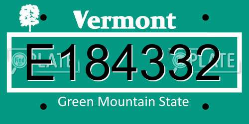 E184332 Vermont License Plate