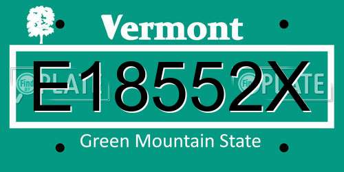E18552X Vermont License Plate