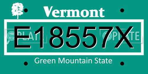 E18557X Vermont License Plate