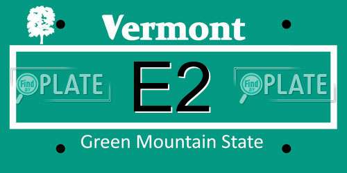 E2 Vermont License Plate
