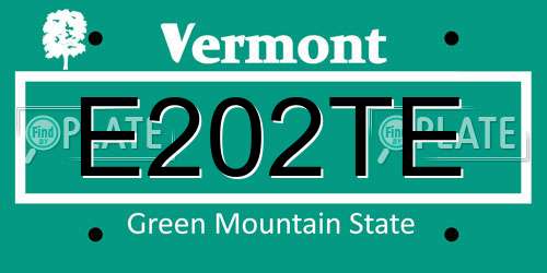 E202TE Vermont License Plate