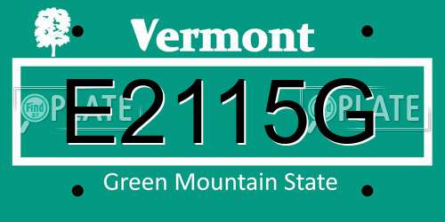 E2115G Vermont License Plate