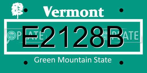 E2128B Vermont License Plate