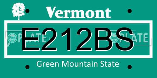 E212BS Vermont License Plate