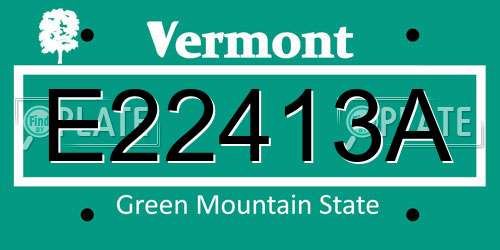 E22413A Vermont License Plate