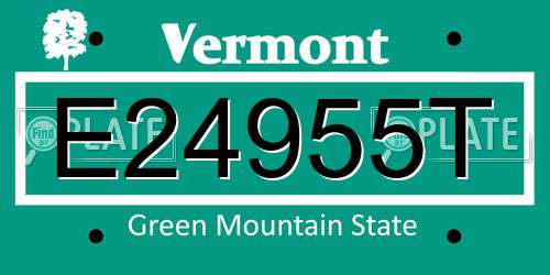 E24955T Vermont License Plate