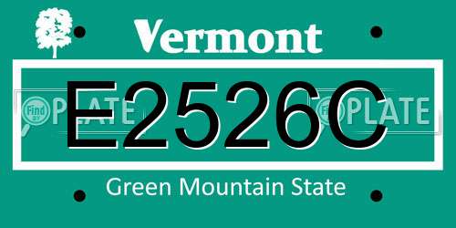 E2526C Vermont License Plate