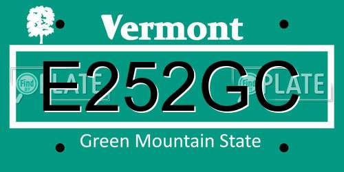 E252GC Vermont License Plate
