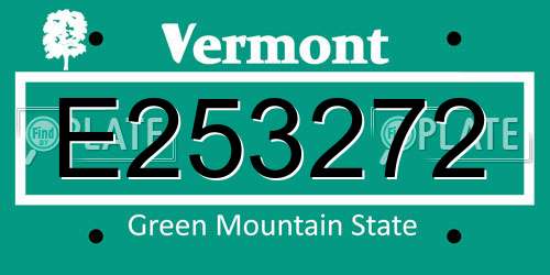 E253272 Vermont License Plate