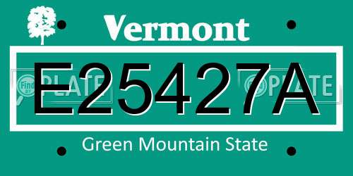 E25427A Vermont License Plate