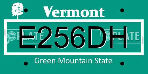 E256DH Vermont License Plate