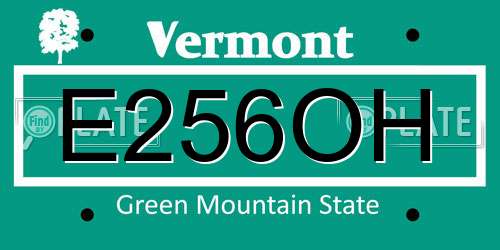E256OH Vermont License Plate