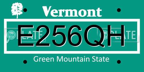 E256QH Vermont License Plate
