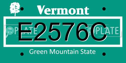 E2576C Vermont License Plate