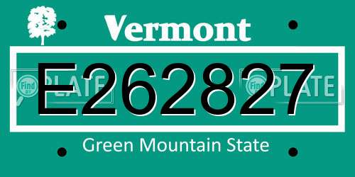 E262827 Vermont License Plate