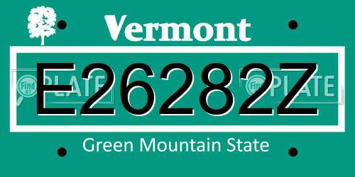 E26282Z Vermont License Plate