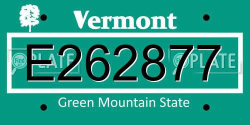 E262877 Vermont License Plate
