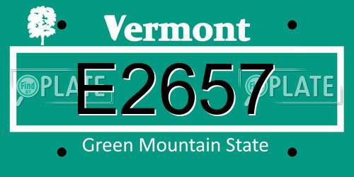 E2657 Vermont License Plate