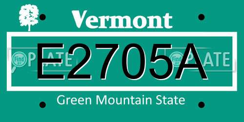 E2705A Vermont License Plate