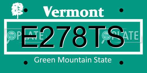 E278TS Vermont License Plate