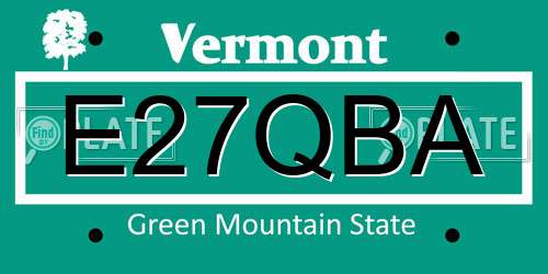 E27QBA Vermont License Plate