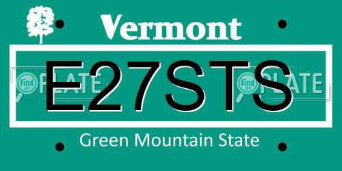 E27STS Vermont License Plate