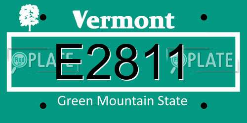E2811 Vermont License Plate