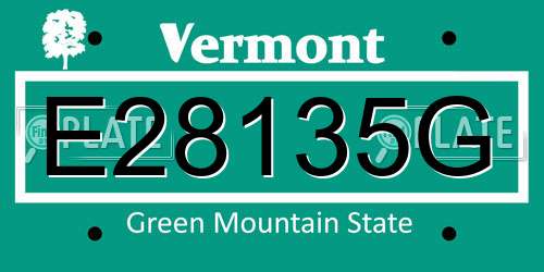 E28135G Vermont License Plate