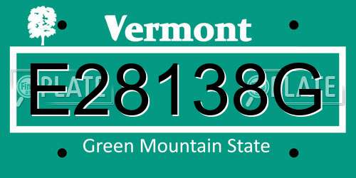 E28138G Vermont License Plate