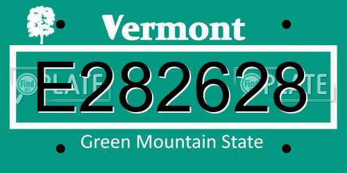 E282628 Vermont License Plate