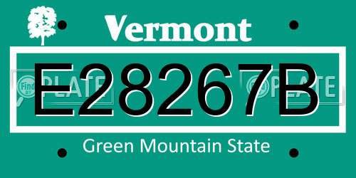 E28267B Vermont License Plate