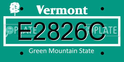E2826C Vermont License Plate