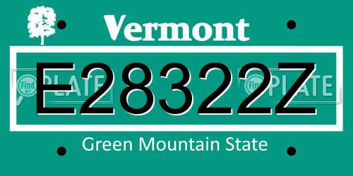 E28322Z Vermont License Plate