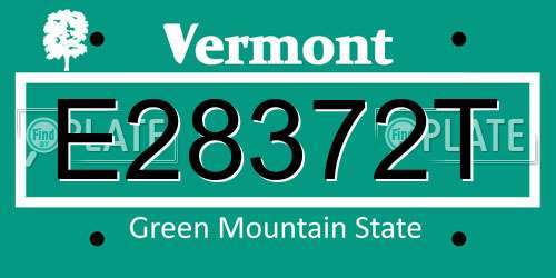 E28372T Vermont License Plate
