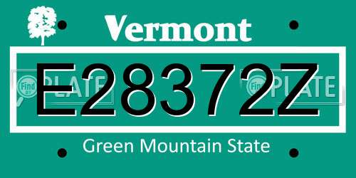 E28372Z Vermont License Plate