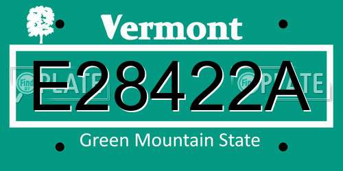 E28422A Vermont License Plate