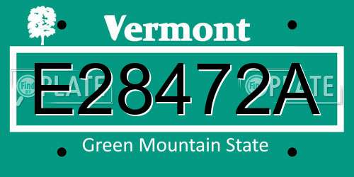 E28472A Vermont License Plate