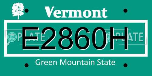 E2860H Vermont License Plate