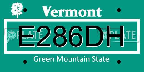 E286DH Vermont License Plate