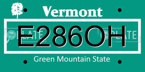 E286OH Vermont License Plate