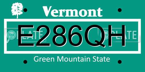 E286QH Vermont License Plate