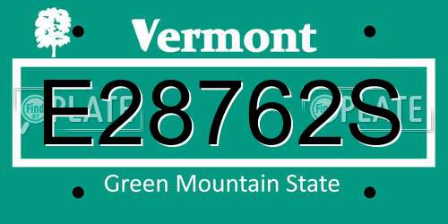 E28762S Vermont License Plate