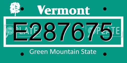 E287675 Vermont License Plate
