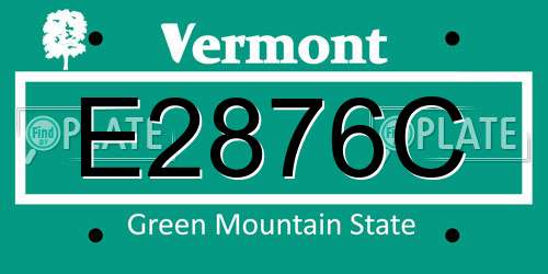 E2876C Vermont License Plate