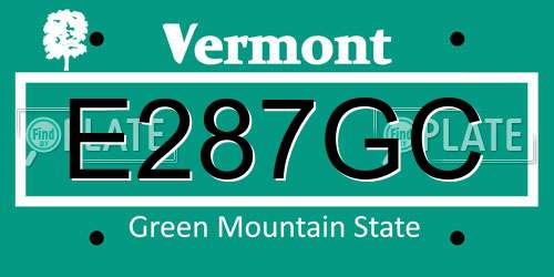 E287GC Vermont License Plate
