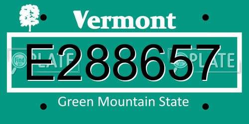 E288657 Vermont License Plate