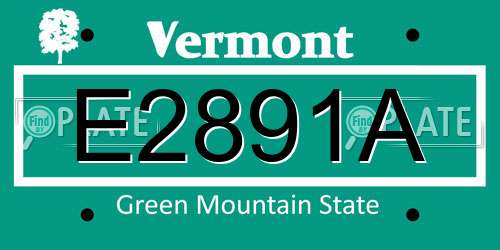 E2891A Vermont License Plate