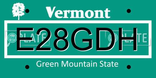 E28GDH Vermont License Plate