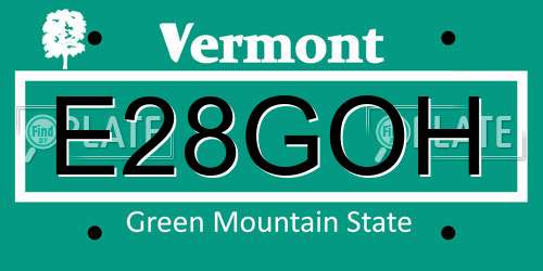 E28GOH Vermont License Plate