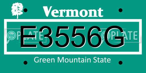 E3556G Vermont License Plate